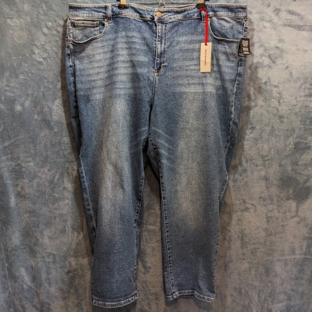 Molly & Isadora Womens Plus Size 30 Skinny Jeans Medium Wash Stretch Girlfriend